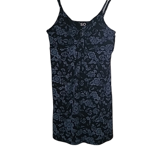SO BRAND WOMENS JUNIOR SIZE SUMMER NAVY FLORAL DRESS SIZE MEDIUM - Picture 4 of 14
